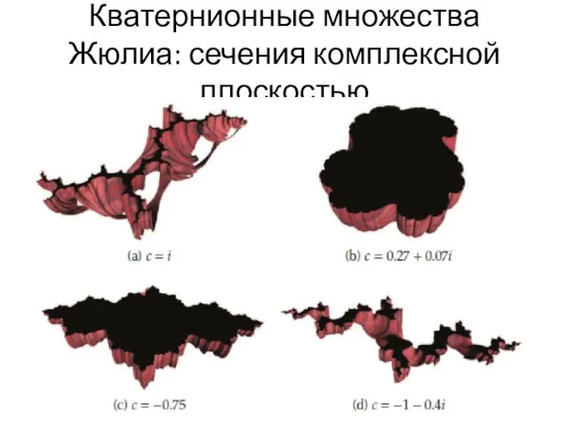 Кватернионные множества Жюлиа: сечения комплексной плоскостью