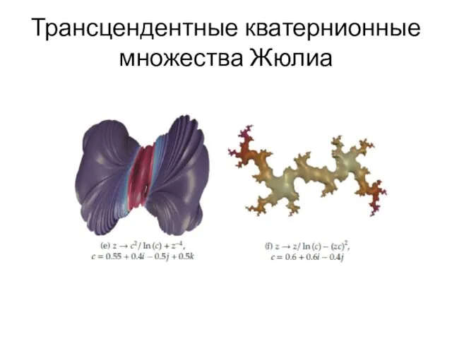 Трансцендентные кватернионные множества Жюлиа