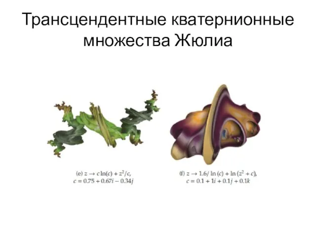 Трансцендентные кватернионные множества Жюлиа