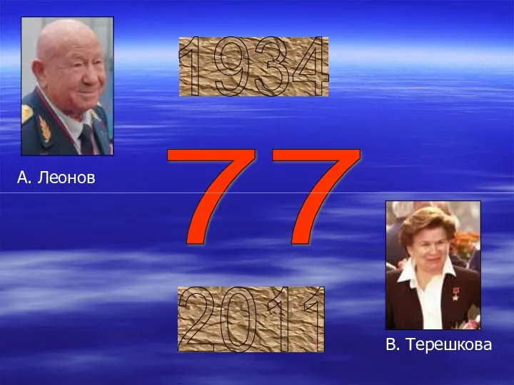 1934 2011 77 А. Леонов В. Терешкова