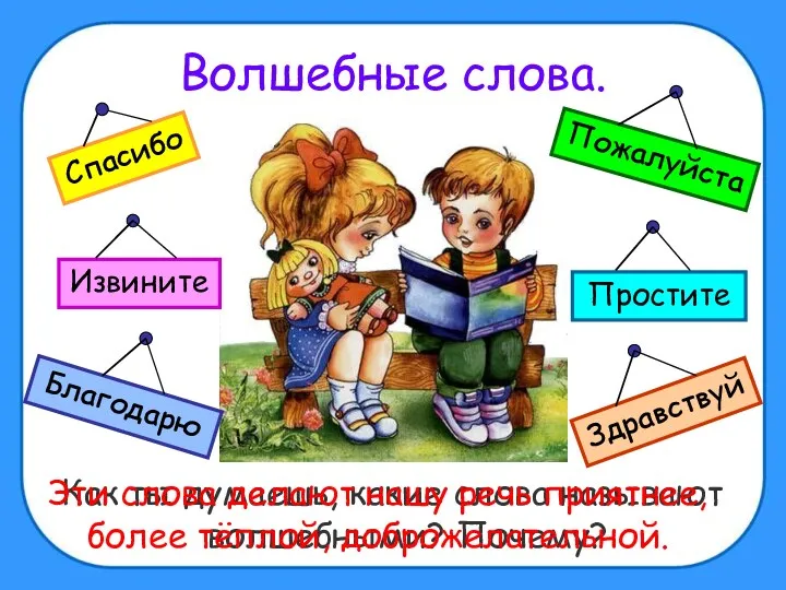 Волшебные слова. Как ты думаешь, какие слова называют волшебными? Почему?