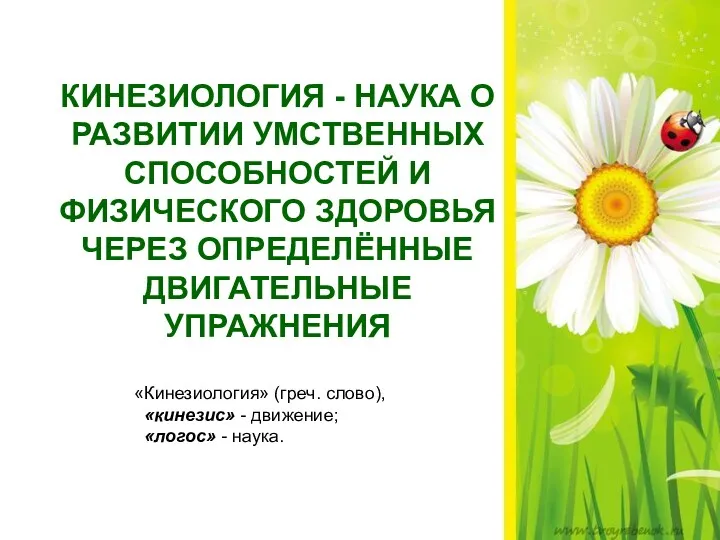 КИНЕЗИОЛОГИЯ - НАУКА О РАЗВИТИИ УМСТВЕННЫХ СПОСОБНОСТЕЙ И ФИЗИЧЕСКОГО ЗДОРОВЬЯ