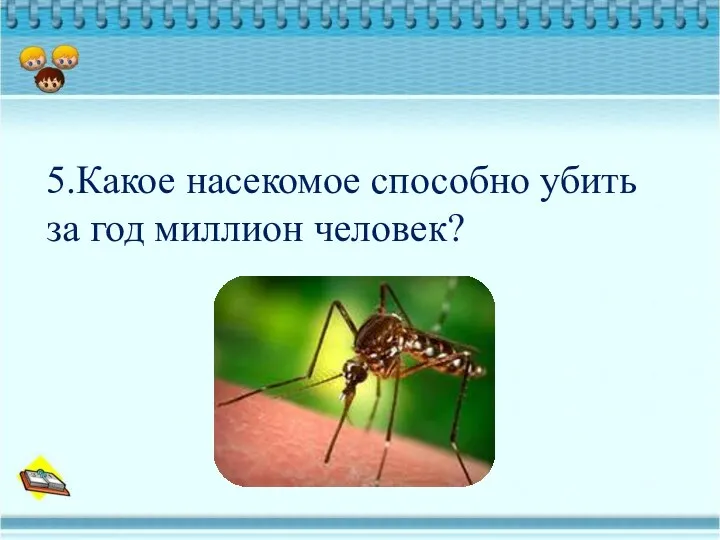 5.Какое насекомое способно убить за год миллион человек?