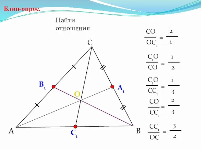 А С В Блиц-опрос. А1 О С1 Найти отношения