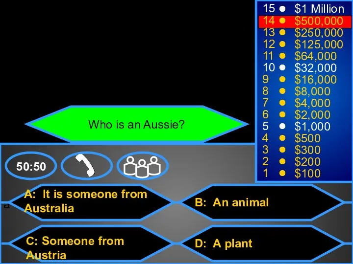 a A: It is someone from Australia C: Someone from