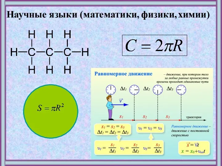 Научные языки (математики, физики, химии)