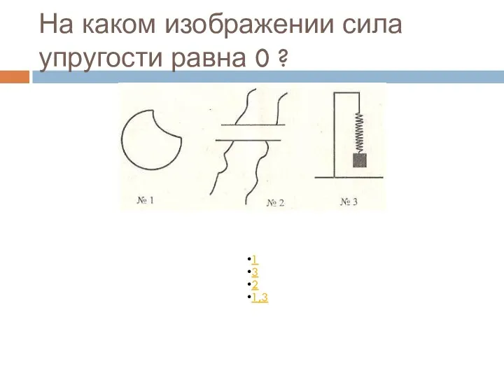 На каком изображении сила упругости равна 0 ?