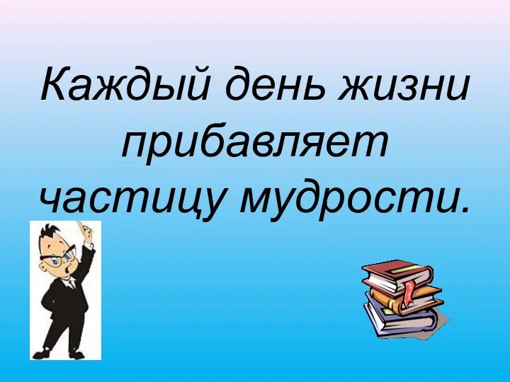 Каждый день жизни прибавляет частицу мудрости.