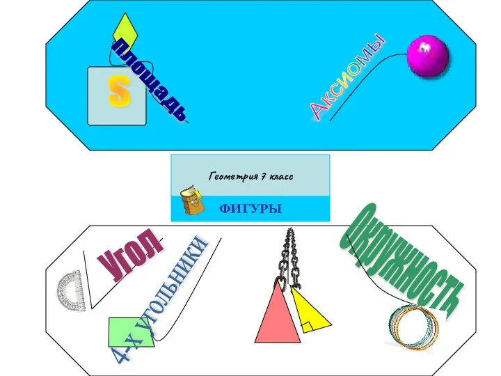 Геометрия 7 класс ФИГУРЫ S Угол Окружность Площадь Аксиомы 4-х угольники