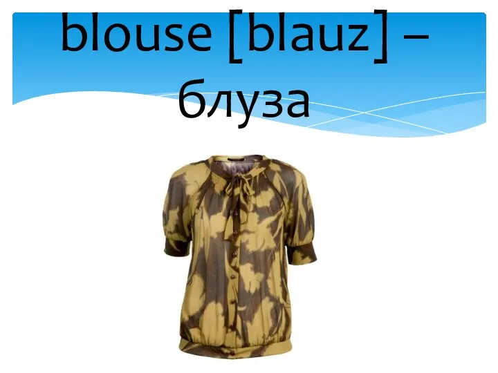 blouse [blauz] – блуза