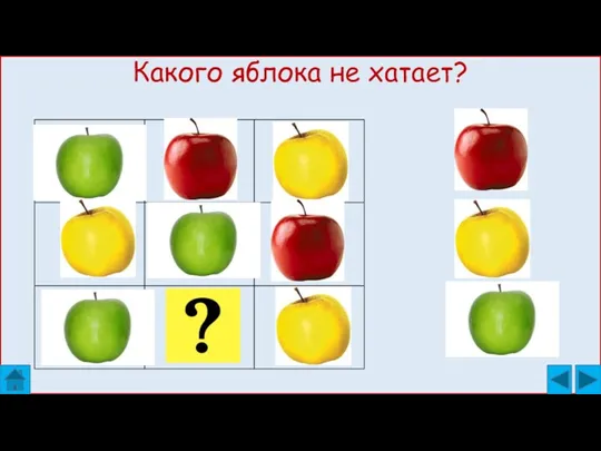 Какого яблока не хатает?