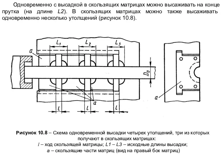 Одновременно с высадкой в скользящих матрицах можно высаживать на конце