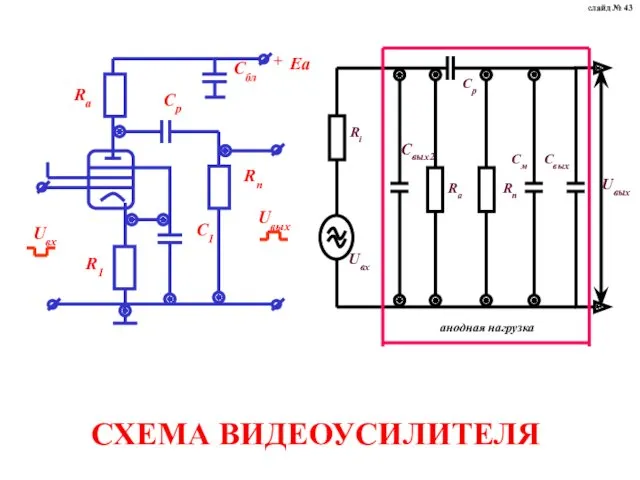 СХЕМА ВИДЕОУСИЛИТЕЛЯ слайд № 43