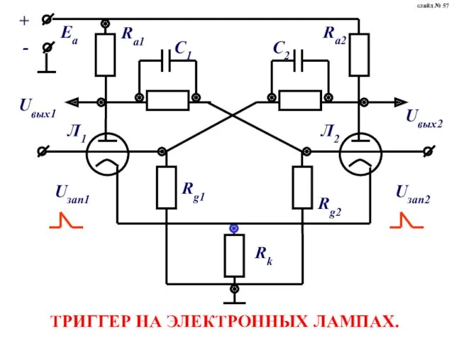 ТРИГГЕР НА ЭЛЕКТРОННЫХ ЛАМПАХ. слайд № 57