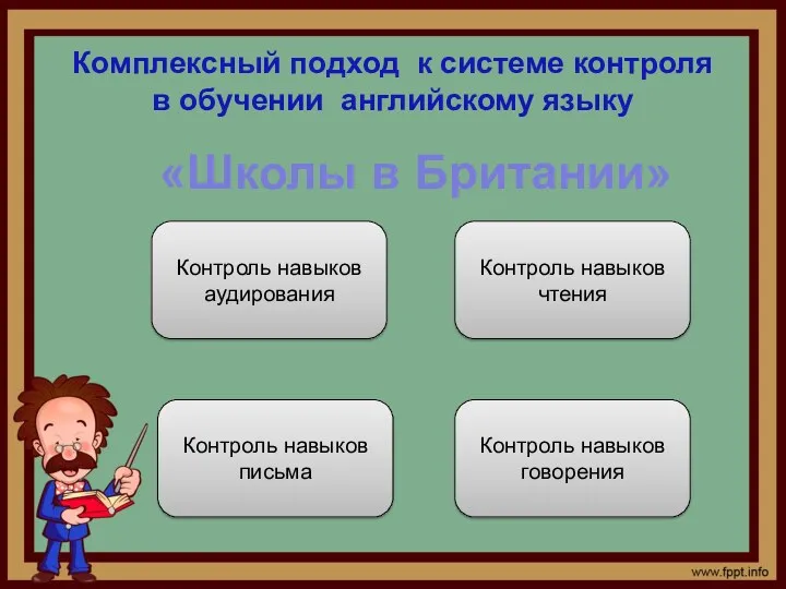 Комплексный подход к системе контроля в обучении английскому языку Контроль