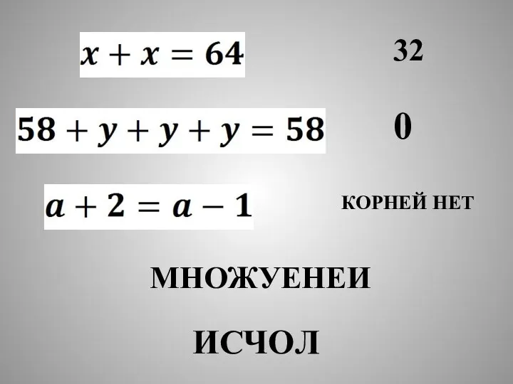 МНОЖУЕНЕИ ИСЧОЛ 32 0 КОРНЕЙ НЕТ