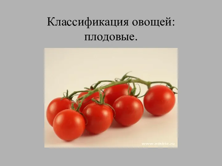 Классификация овощей: плодовые.