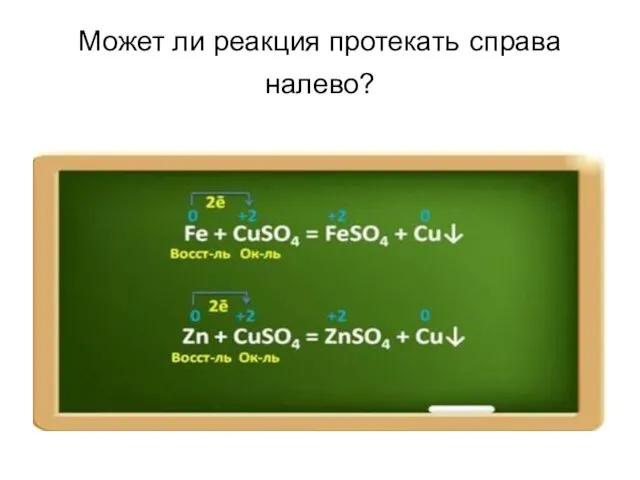 Может ли реакция протекать справа налево?