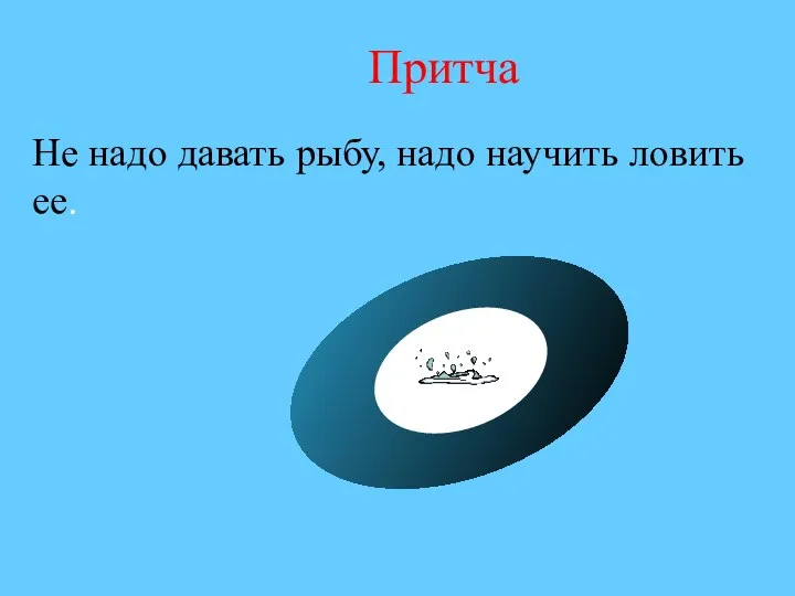 Притча Не надо давать рыбу, надо научить ловить ее.