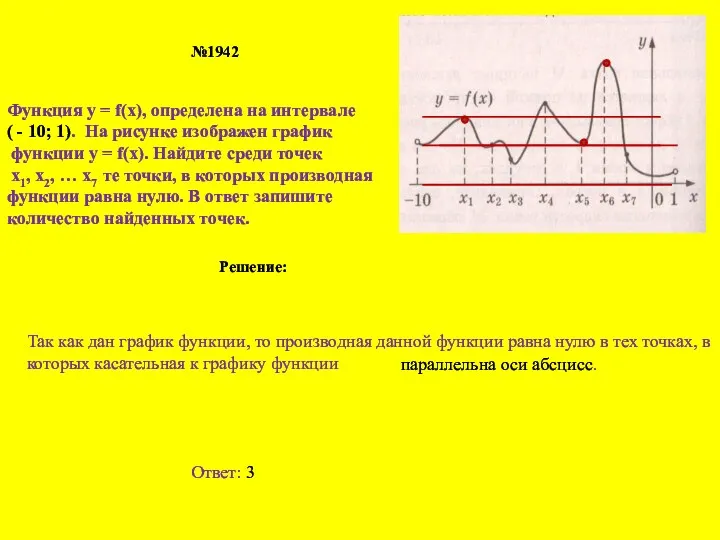 №1942 Функция у = f(х), определена на интервале ( - 10; 1). На