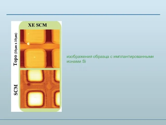изображения образца с имплантированными ионами Si