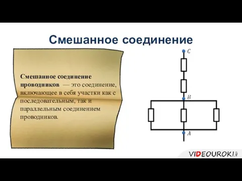 Смешанное соединение Смешанное соединение проводников — это соединение, включающее в