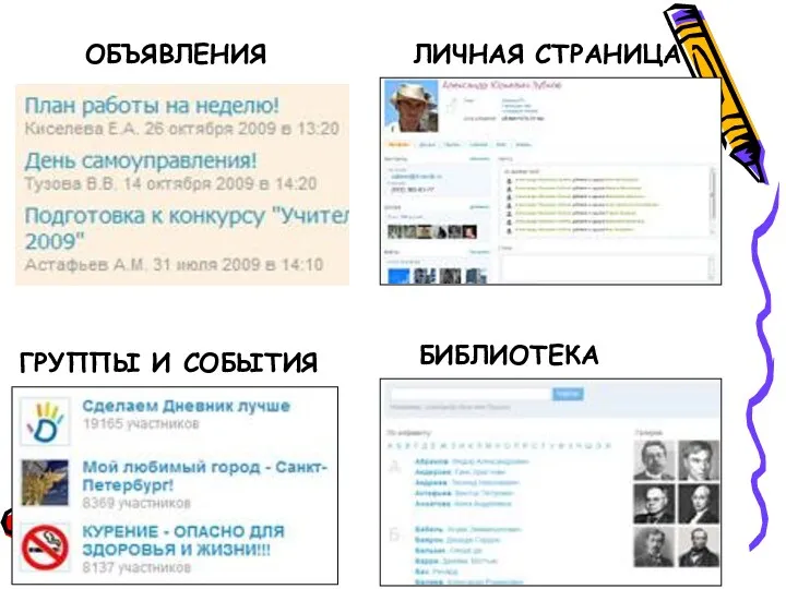 ОБЪЯВЛЕНИЯ ЛИЧНАЯ СТРАНИЦА ГРУППЫ И СОБЫТИЯ БИБЛИОТЕКА