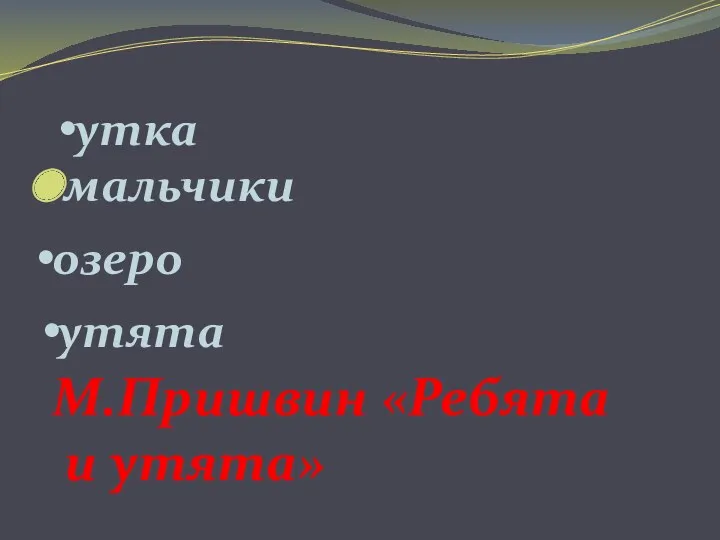 мальчики утка озеро утята М.Пришвин «Ребята и утята»