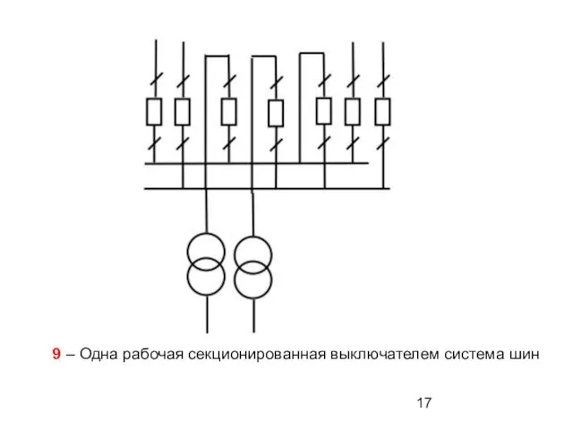 9 – Одна рабочая секционированная выключателем система шин