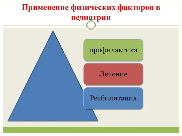 Применение физических факторов в педиатрии