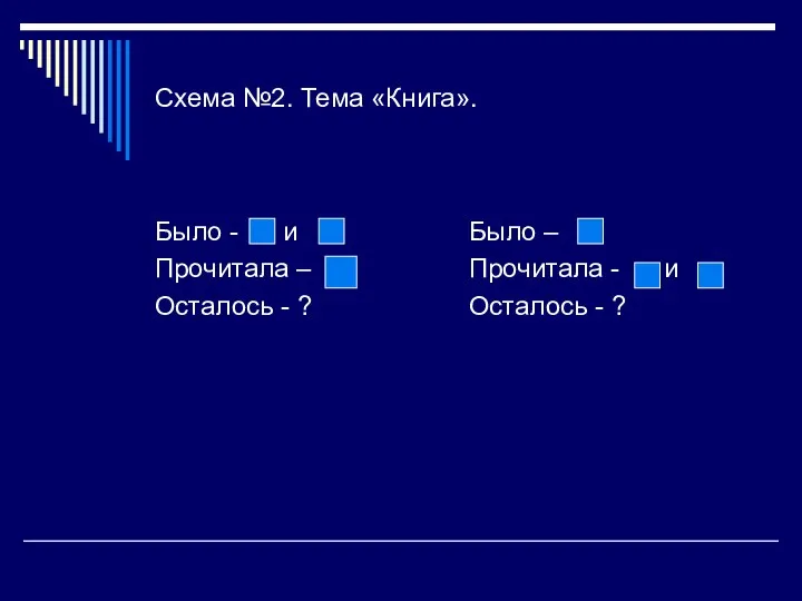 Схема №2. Тема «Книга». Было - и Прочитала – Осталось