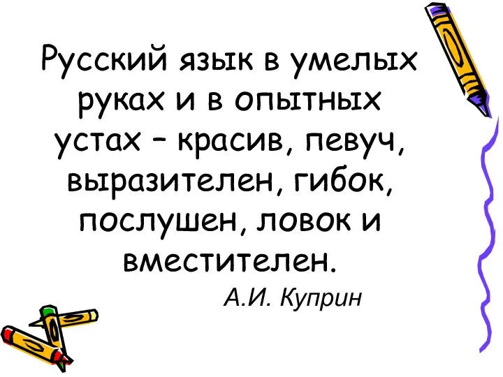 Русский язык в умелых руках и в опытных устах –