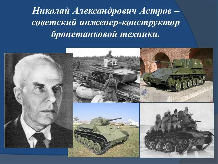Николай Александрович Астров – советский инженер-конструктор бронетанковой техники.