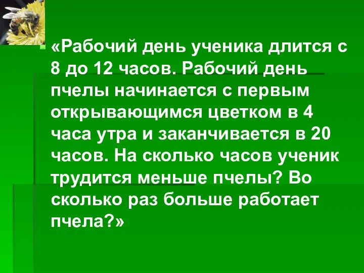 «Рабочий день ученика длится с 8 до 12 часов. Рабочий