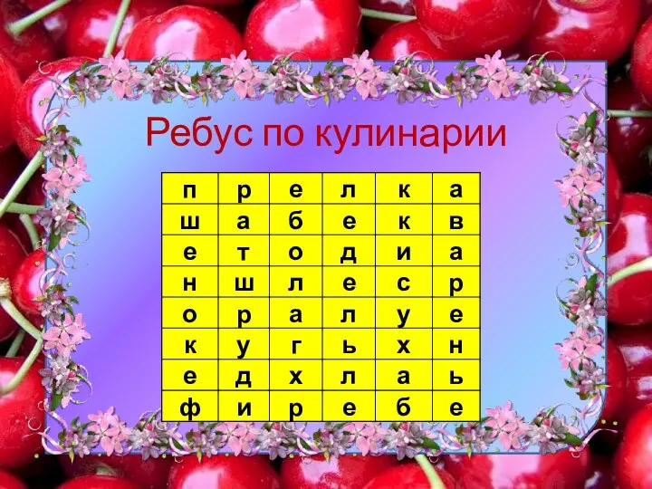 Ребус по кулинарии