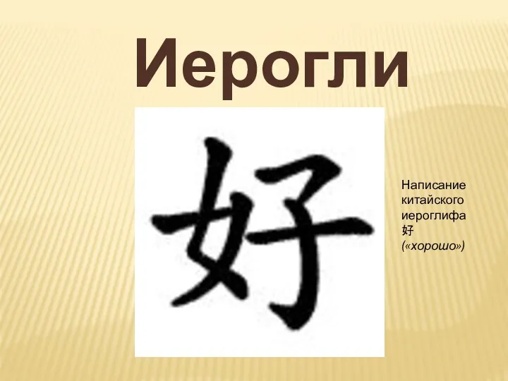 Иероглиф Написание китайского иероглифа 好 («хорошо»)