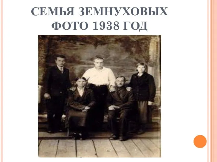 СЕМЬЯ ЗЕМНУХОВЫХ ФОТО 1938 ГОД