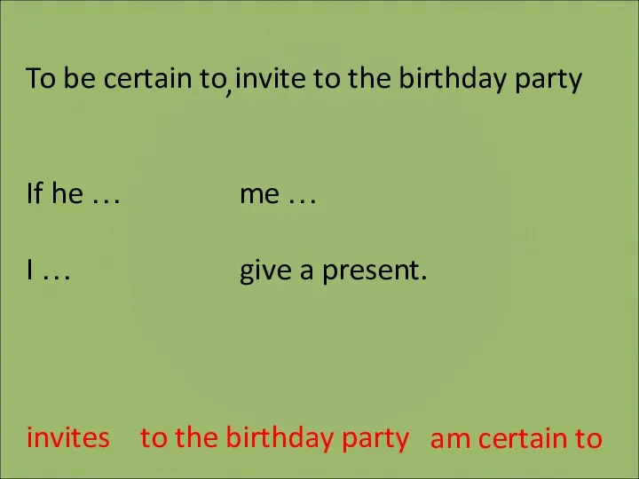 To be certain to invite to the birthday party If