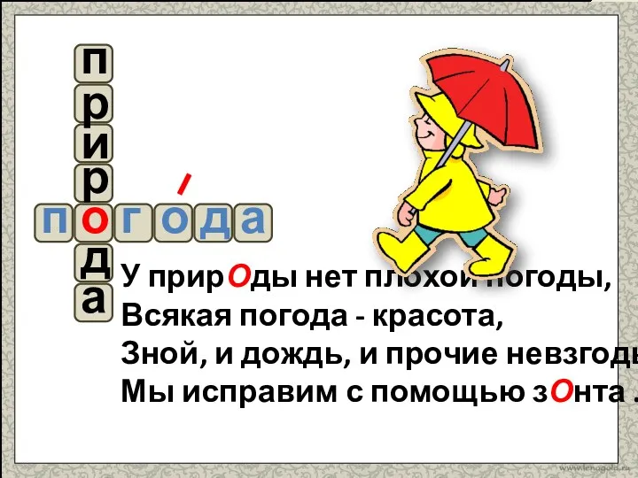 У прирОды нет плохой погоды, Всякая погода - красота, Зной,