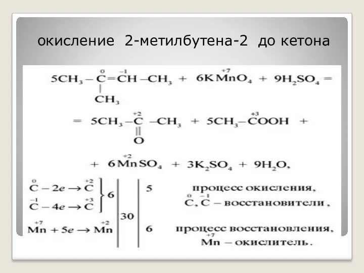 окисление 2-метилбутена-2 до кетона