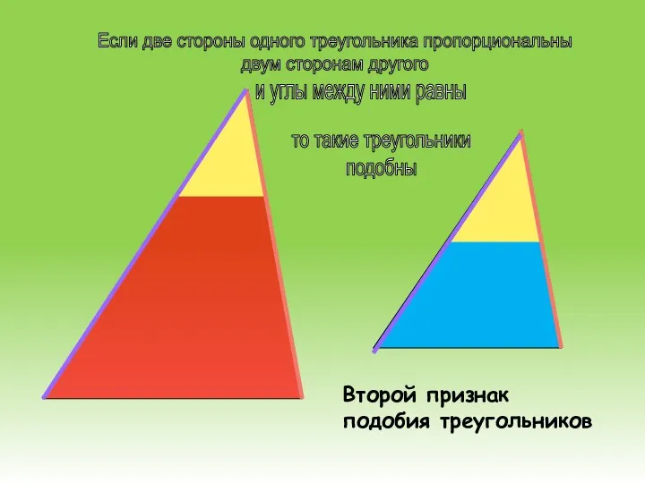 Если две стороны одного треугольника пропорциональны двум сторонам другого и