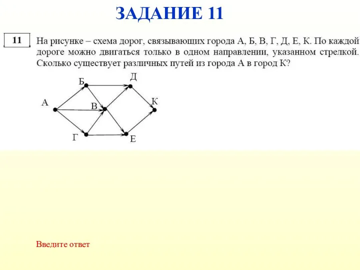 ЗАДАНИЕ 11 Введите ответ