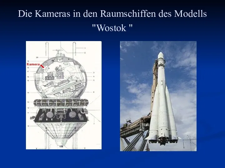 Die Kameras in den Raumschiffen des Modells "Wostok "