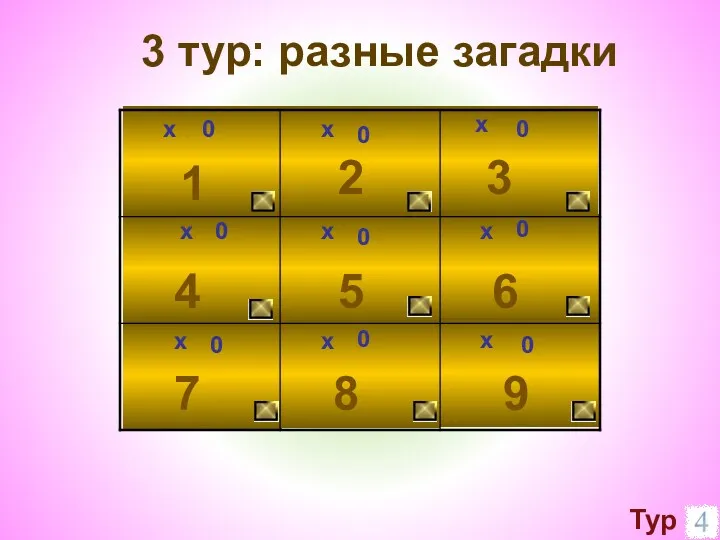 х 0 1 2 3 0 х 9 8 6