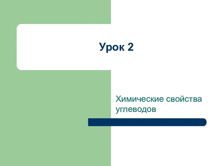 Урок 2 Химические свойства углеводов