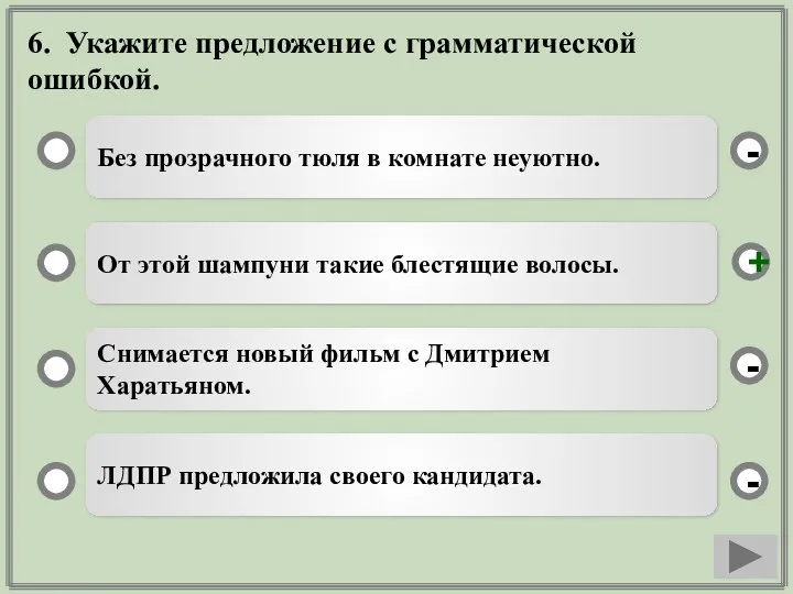 6. Укажите предложение с грамматической ошибкой. Без прозрачного тюля в