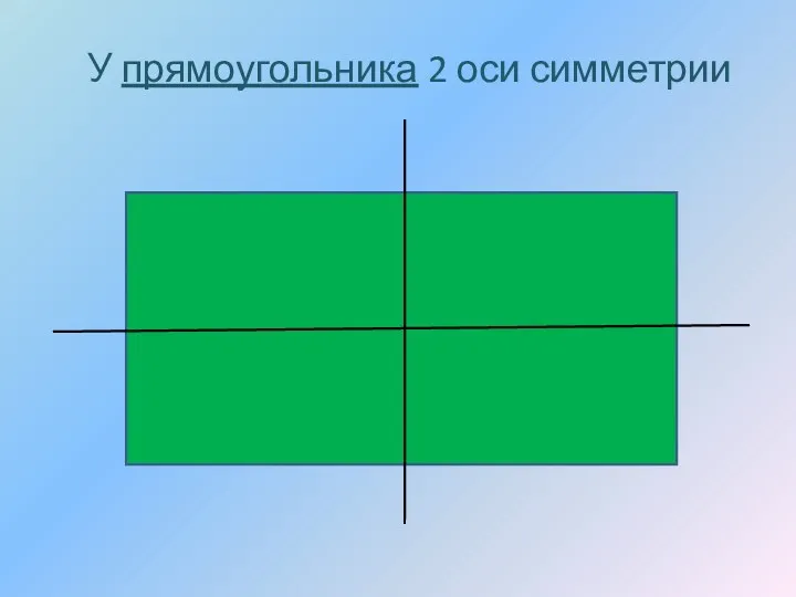 У прямоугольника 2 оси симметрии