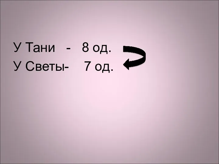 У Тани - 8 од. У Светы- 7 од.