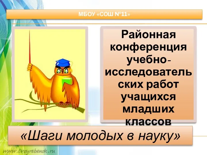 Районная конференция учебно-исследовательских работ учащихся младших классов «Шаги молодых в науку» МБОУ «СОШ №11»