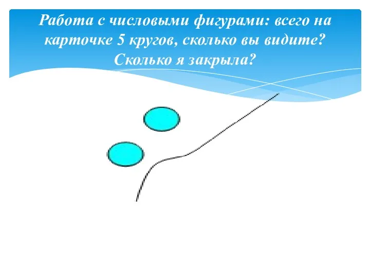 Работа с числовыми фигурами: всего на карточке 5 кругов, сколько вы видите? Сколько я закрыла?